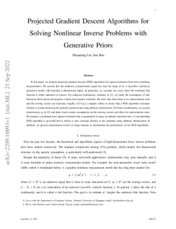 Projected Gradient Descent Algorithms for Solving Nonlinear Inverse
  Problems with Generative Priors