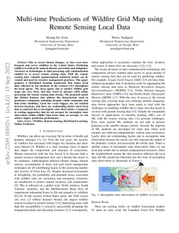 Multi-time Predictions of Wildfire Grid Map using Remote Sensing Local
  Data