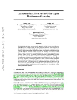 Asynchronous Actor-Critic for Multi-Agent Reinforcement Learning