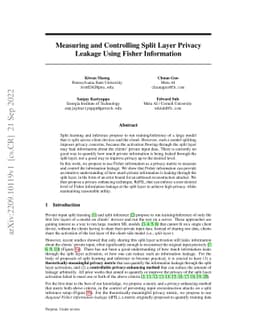 Measuring and Controlling Split Layer Privacy Leakage Using Fisher
  Information
