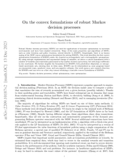 On the convex formulations of robust Markov decision processes