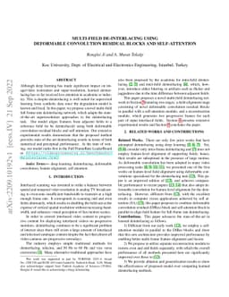 Multi-Field De-interlacing using Deformable Convolution Residual Blocks
  and Self-Attention
