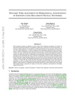 Dynamic Time-Alignment of Dimensional Annotations of Emotion using
  Recurrent Neural Networks