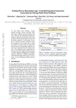 Seeking Diverse Reasoning Logic: Controlled Equation Expression
  Generation for Solving Math Word Problems