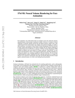 FNeVR: Neural Volume Rendering for Face Animation