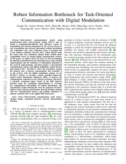 Robust Information Bottleneck for Task-Oriented Communication with
  Digital Modulation
