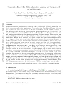 Consecutive Knowledge Meta-Adaptation Learning for Unsupervised Medical
  Diagnosis