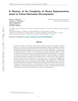 A Measure of the Complexity of Neural Representations based on Partial
  Information Decomposition