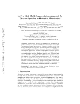 A Few Shot Multi-Representation Approach for N-gram Spotting in
  Historical Manuscripts