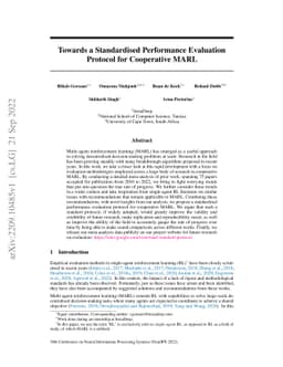 Towards a Standardised Performance Evaluation Protocol for Cooperative
  MARL