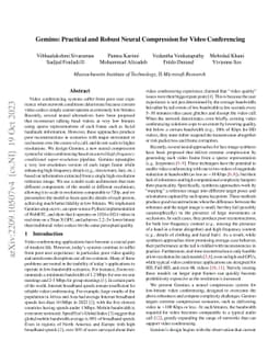 Gemino: Practical and Robust Neural Compression for Video Conferencing