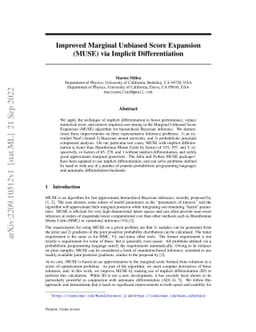 Improved Marginal Unbiased Score Expansion (MUSE) via Implicit
  Differentiation