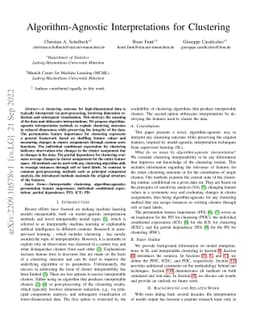 Algorithm-Agnostic Interpretations for Clustering