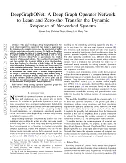 DeepGraphONet: A Deep Graph Operator Network to Learn and Zero-shot
  Transfer the Dynamic Response of Networked Systems