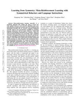 Learning from Symmetry: Meta-Reinforcement Learning with Symmetrical
  Behaviors and Language Instructions