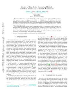 Review of Time Series Forecasting Methods and Their Applications to
  Particle Accelerators