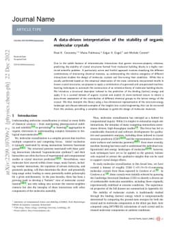 A data-driven interpretation of the stability of molecular crystals