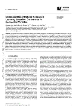 Enhanced Decentralized Federated Learning based on Consensus in
  Connected Vehicles