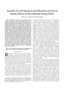 Acoustic SLAM based on the Direction-of-Arrival and the
  Direct-to-Reverberant Energy Ratio