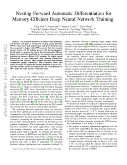 Nesting Forward Automatic Differentiation for Memory-Efficient Deep
  Neural Network Training