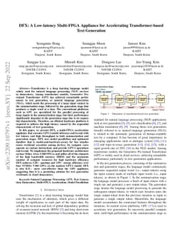 DFX: A Low-latency Multi-FPGA Appliance for Accelerating
  Transformer-based Text Generation