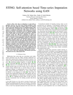 STING: Self-attention based Time-series Imputation Networks using GAN