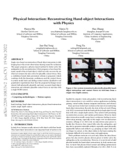 Physical Interaction: Reconstructing Hand-object Interactions with
  Physics