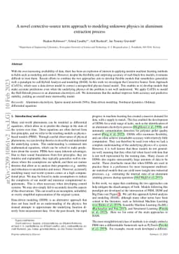 A novel corrective-source term approach to modeling unknown physics in
  aluminum extraction process