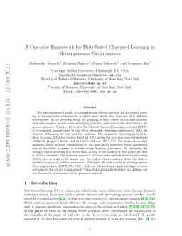 A One-shot Framework for Distributed Clustered Learning in Heterogeneous
  Environments