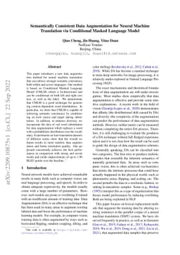 Semantically Consistent Data Augmentation for Neural Machine Translation
  via Conditional Masked Language Model