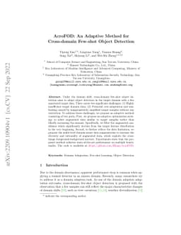 AcroFOD: An Adaptive Method for Cross-domain Few-shot Object Detection