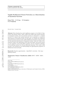 Vanilla Feedforward Neural Networks as a Discretization of Dynamical
  Systems