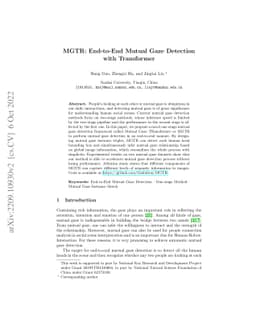 MGTR: End-to-End Mutual Gaze Detection with Transformer
