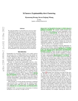 XClusters: Explainability-first Clustering