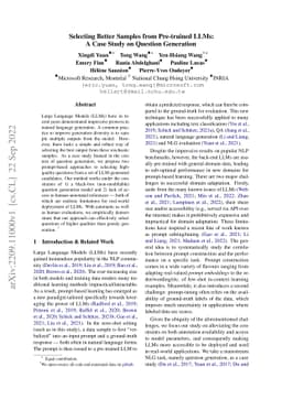 Selecting Better Samples from Pre-trained LLMs: A Case Study on Question
  Generation