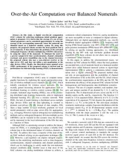 Over-the-Air Computation over Balanced Numerals