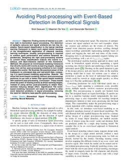 Avoiding Post-Processing with Event-Based Detection in Biomedical
  Signals