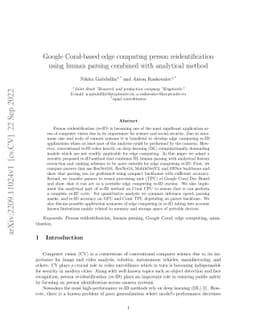 Google Coral-based edge computing person reidentification using human
  parsing combined with analytical method