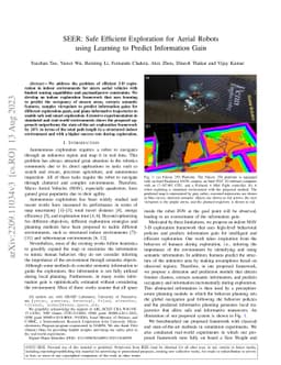 SEER: Safe Efficient Exploration for Aerial Robots using Learning to
  Predict Information Gain