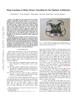 Deep Learning on Home Drone: Searching for the Optimal Architecture