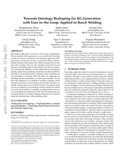 Towards Ontology Reshaping for KG Generation with User-in-the-Loop:
  Applied to Bosch Welding