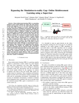 Bypassing the Simulation-to-reality Gap: Online Reinforcement Learning
  using a Supervisor