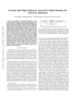 Learning Agile Flight Maneuvers: Deep SE(3) Motion Planning and Control
  for Quadrotors