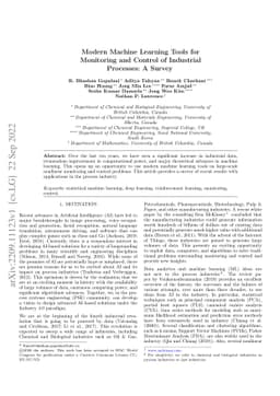 Modern Machine Learning Tools for Monitoring and Control of Industrial
  Processes: A Survey
