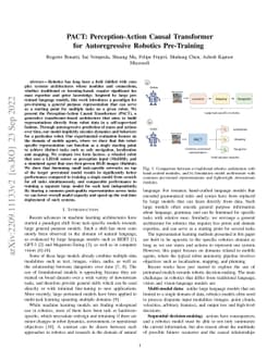 PACT: Perception-Action Causal Transformer for Autoregressive Robotics
  Pre-Training