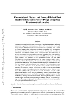 Computational Discovery of Energy-Efficient Heat Treatment for
  Microstructure Design using Deep Reinforcement Learning