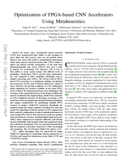 Optimization of FPGA-based CNN Accelerators Using Metaheuristics