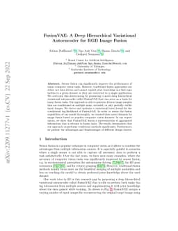 FusionVAE: A Deep Hierarchical Variational Autoencoder for RGB Image
  Fusion