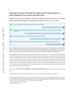 Exploring The Design of Prompts For Applying GPT-3 based Chatbots: A
  Mental Wellbeing Case Study on Mechanical Turk