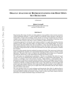 Oracle Analysis of Representations for Deep Open Set Detection